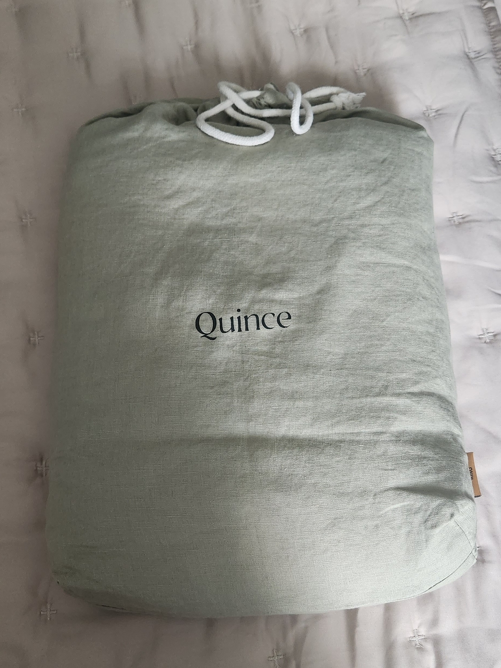 Quince European Linen Fitted Sheet Set -Willowleaf (King Size)